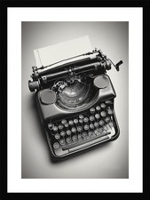 Moody Vintage Typewriter Framed Wall Art Poster Canvas Print Picture thumbnail