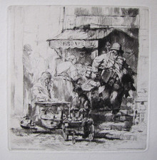 Auguste Brouet Chalcographie du Louvre Museum Etching - Montmartre Fish Market