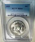 1955 Franklin Half Dollar MS64 PCGS Blue Label