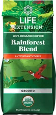 Life Extension Anti-Oxident RAINFOREST BLEND GROUND COFFEE 12 OZ