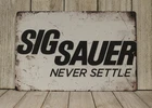 Sig Sauer Tin Sign Metal Poster Vintage Look Pistols Guns & Ammo Shop 97