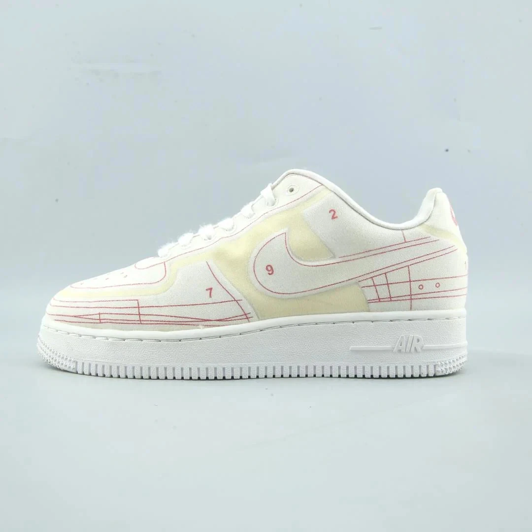 Nike Air Force 1 Low '07 LX "Blueprint" sneakers white red UK 2.5 / US 5