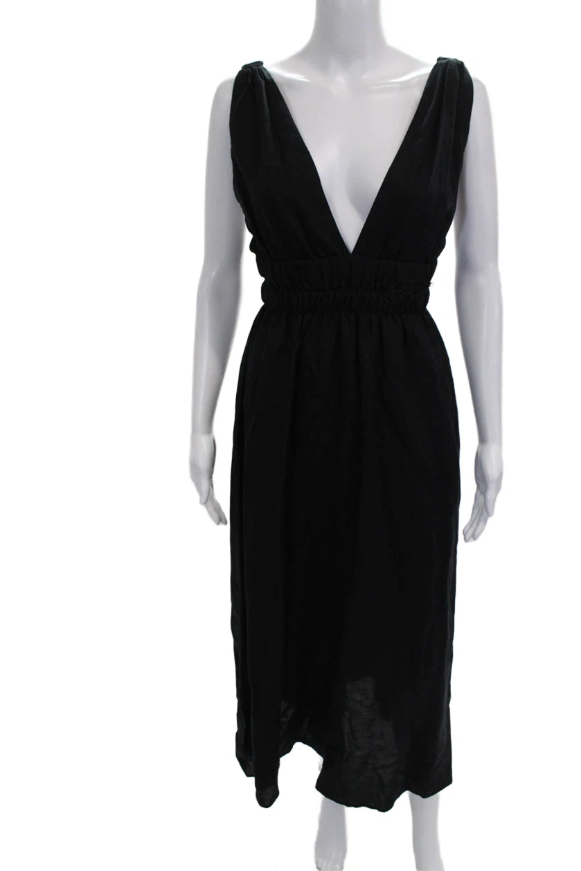 Zara Women Maxi Linen V-Neck Sleeveless Black Dress Pullover Size XS
Opens in a new window or tab
