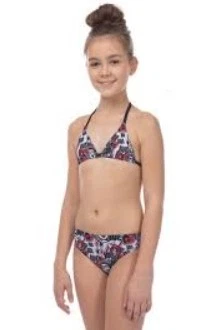 Arena Mädchen Badeanzug Harley Quinn Jr Triangle, Schwarz Multi, 140 cm UK/USA26 - Bild 1 von 4