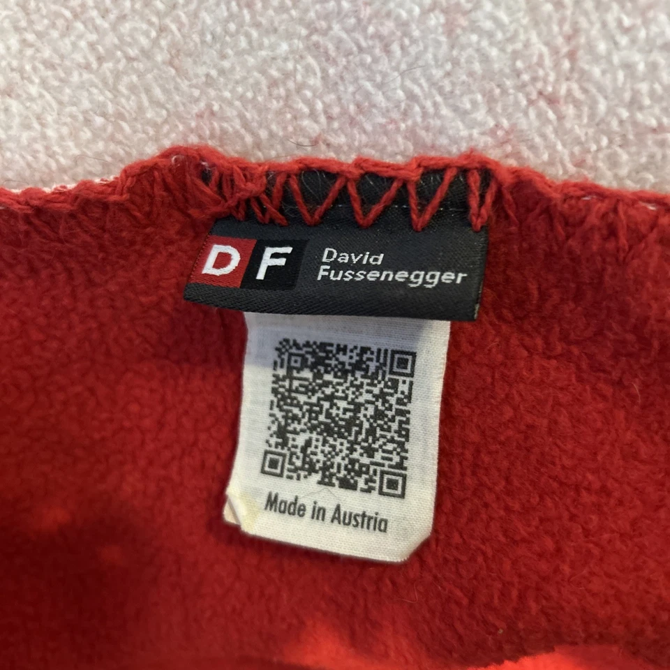 Manta de franela roja y blanca David Fussenegger "ski lodge" 60” x 70” 85% algodón Foto 4 de 4