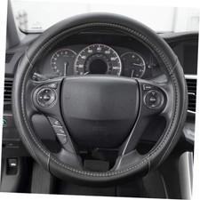 White Steering Wheel Cover - Dotted Comfort Polyester Grip on Stitched