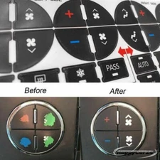 2pcs Car AC CLIMATE CONTROL BUTTON REPAIR RESTORATION DECALS STICKERS BLACK
