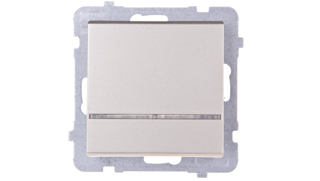 SONATA Single switch with backlight, champagne gold ŁP-1RS/m/39 /T2UK