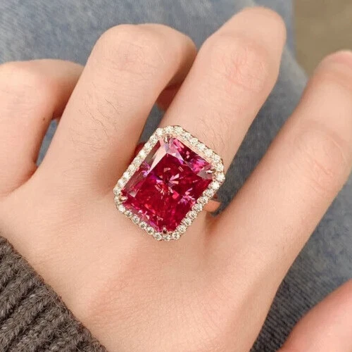 Pink online moissanite ring