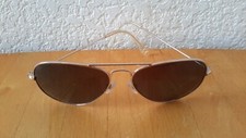 Gold Aviator Sunglasses Metal Frame Black Lenses Pre-owned