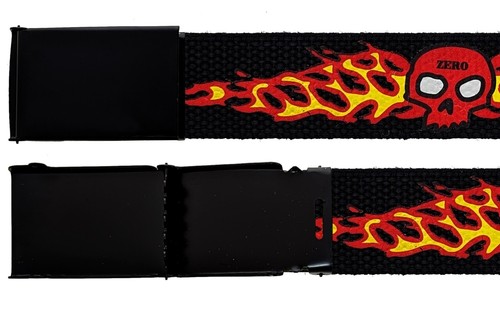 FLAME SKULL ADJUSTABLE CANVAS MILITARY WEB BELT METAL BUCKLE 36" 44" 56" 64" 72" - Picture 7 of 23