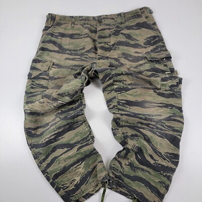Vintage 80s 90s Military Tiger Stripe Camo Cargo Pants Size XL