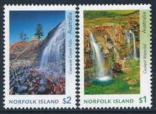 2017 NORFOLK ISLAND WATERFALLS SET of 2 MNH FINE MINT