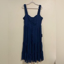 Lulus Dress Women’s Size XL Blue Navy Dreamt Weekend Burnout Midi Dress NWT