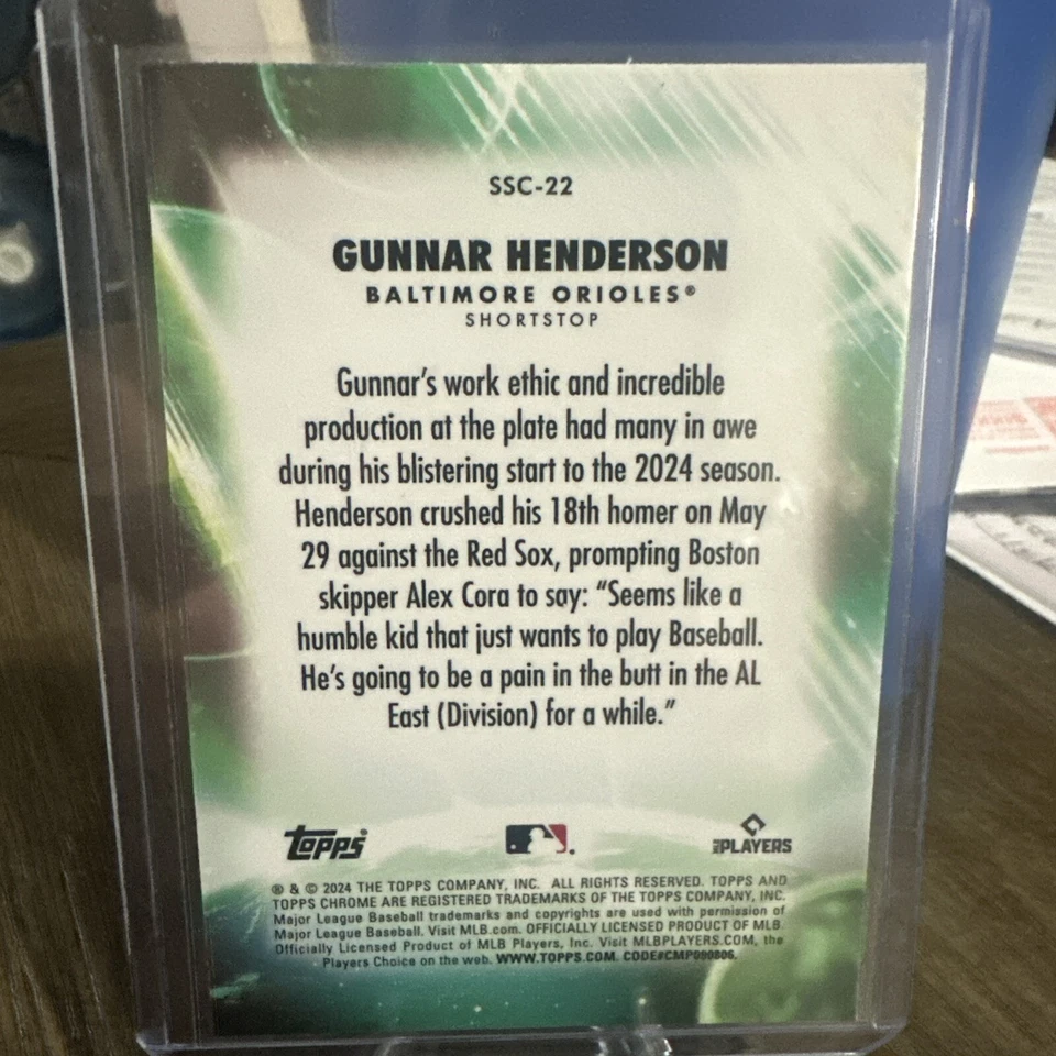 Gunnar Henderson 2024 Topps Chrome Update Stratospheric Stars Insert Green 32/99 - Image 2 of 2
