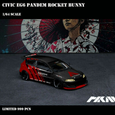 IN STOCK HKM 1:64 Scale Model Car Civic EG6 Pandem Rocket