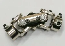 1" DD X 3/4" DD CHROME STEEL Double Steering U Joint Coupler Column 3/4" Shaft