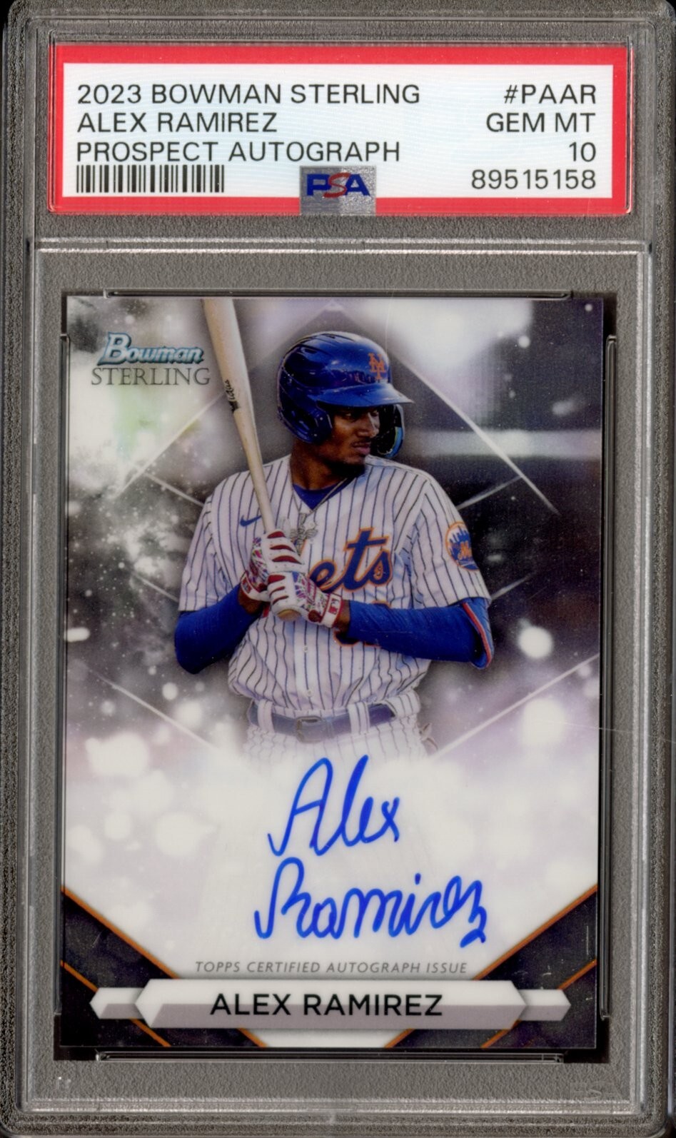 2023 Bowman Sterling Alex Ramirez Auto PSA 10 Gem Mint #PAAR