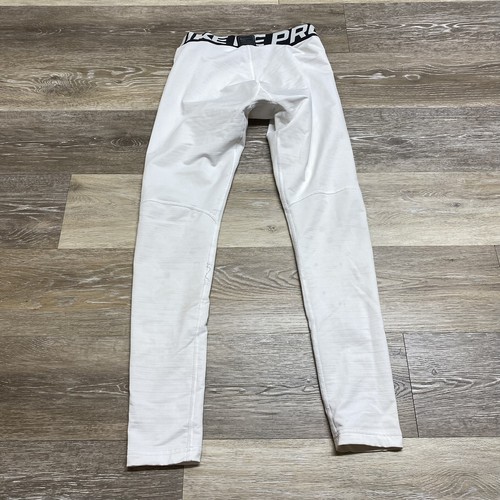 NIKE Dri-Fit Graphic Elastic Waistband White Compression Pants Boy's Size XL - Picture 3 of 11