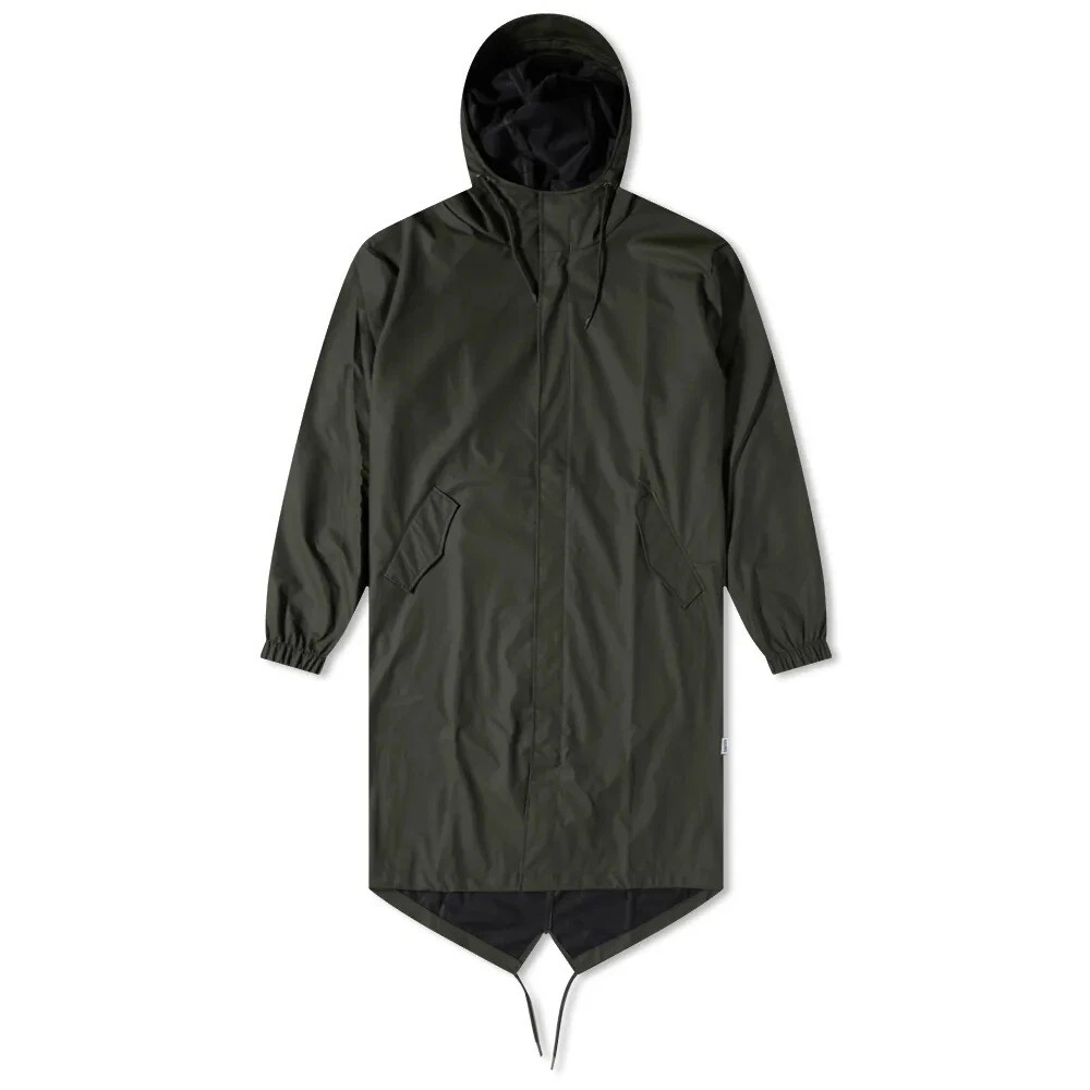 Rains Fishtail Parka GREEN M eBay