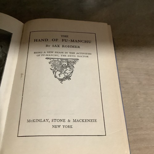 Vintage Hardcover 1920 The Hand of Fu-Manchu by Sax Rohmer - Picture 5 of 7