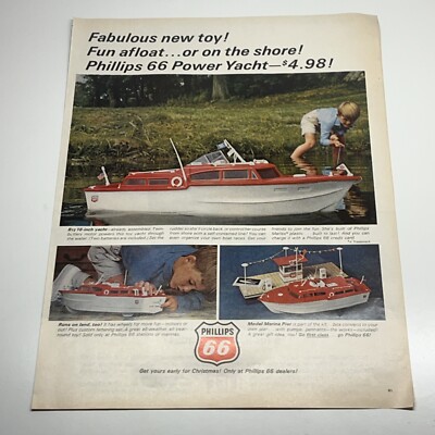 Phillip 66 Power Yacht Toy Boat 1965 Vintage Print Ad Life Magazine