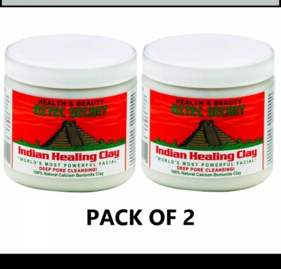 Aztec Secret Indian Healing Clay Deep Pore Cleansing, 1LB EACH JAR (2 PACK)