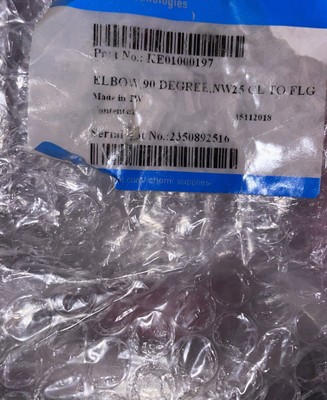 Agilent P/N KE01000197 Elbow 90 Degree NW25 CL to FLG