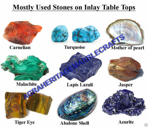 9" Random Marble Fruit Serving Bowl Lapis Lazuli Inlay Stone Decor Gift M318 - Picture 3 of 4