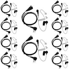 10pack Walkie Talkie Covert Acoustic Tube Earpiece 2 PIN for Motorola Radio
