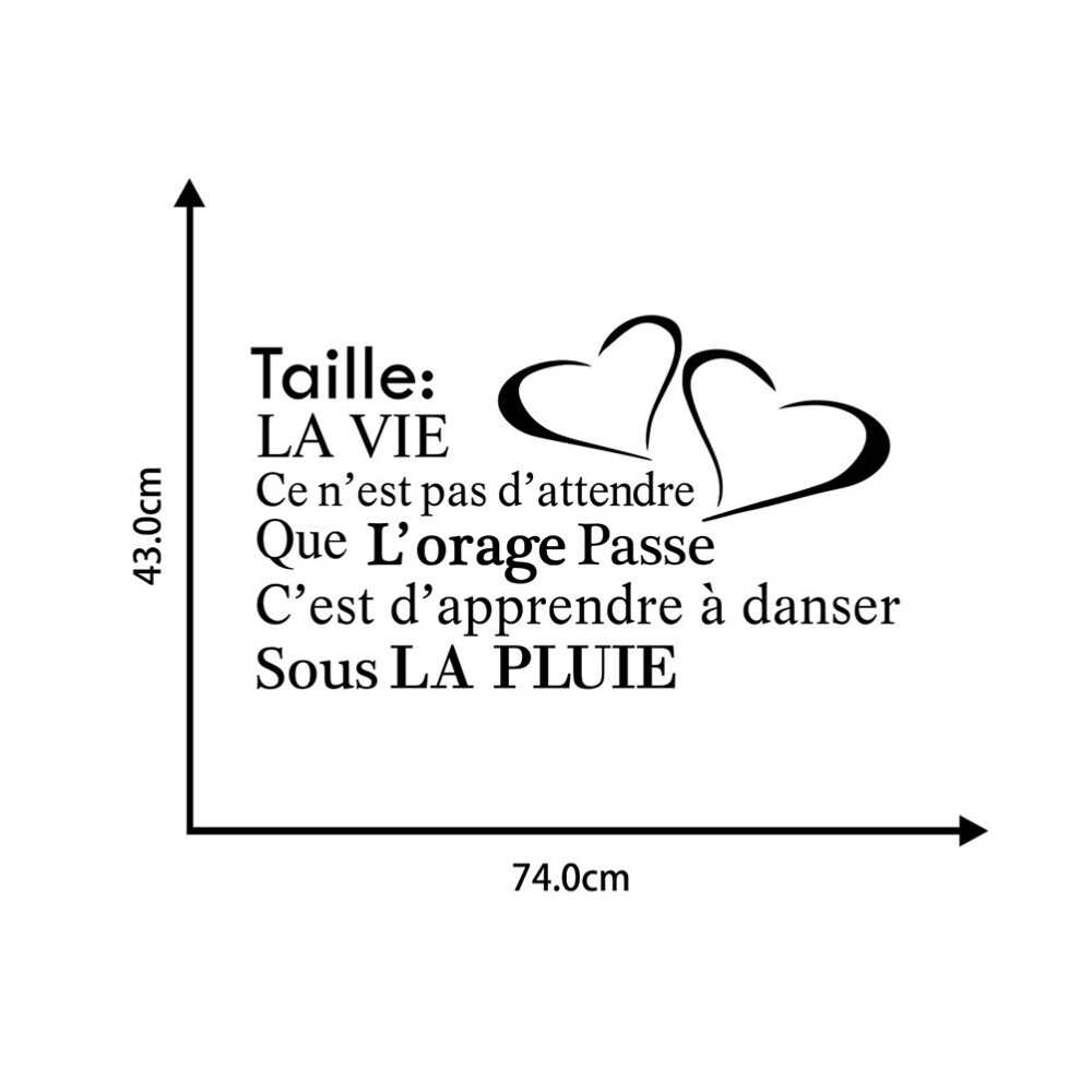 French Citation De Vinyl Wall Art Decals Wallpaper for Living Room Wall