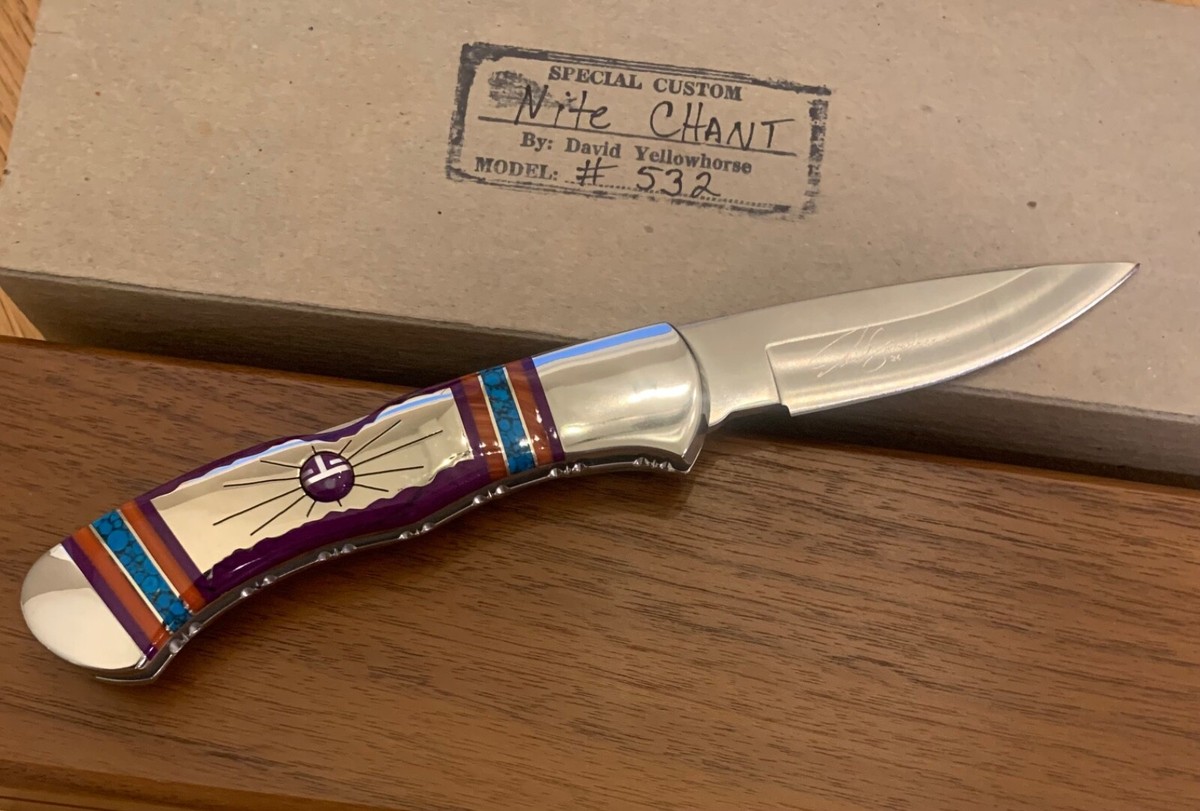STUNNING DAVID YELLOWHORSE BUCK 532 NIGHT CHANT KNIFE NEVER STUNNING DAVID YELLOWHORSE BUCK 532 NIGHT CHANT KNIFE NEVER