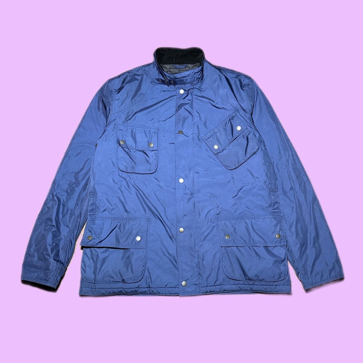 2000s Barbour International Deep Royal Blue Lightweight Full Zip 
