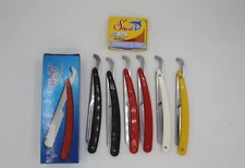 6x TURKISH SEDEF CUT THROAT STRAIGHT RAZOR SHAVETTE USTURA +SHARK SINGLE BLADES