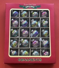CHRISTOPHER RADKO SHINY BRITE 1940 STYLE GLASS MINI CHRISTMAS ORNAMENTS Set 20