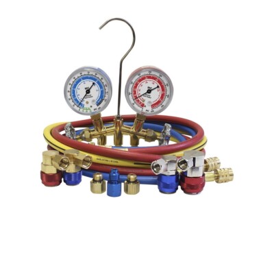 NEW MasterCool 134A / 1234YF Dual brass gauge set MSC66661-AYF