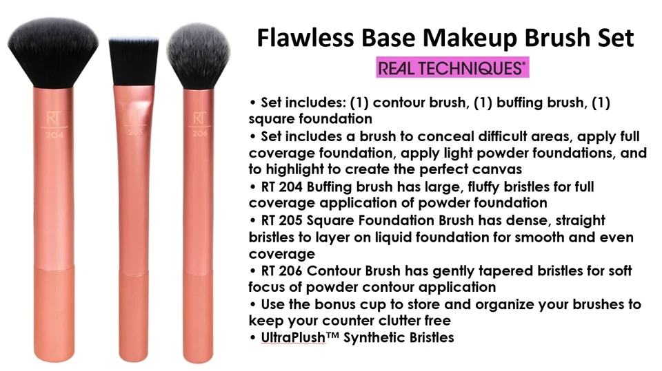 Juego de 3 cepillos base impecable Real Techniques Foto 2 de 2