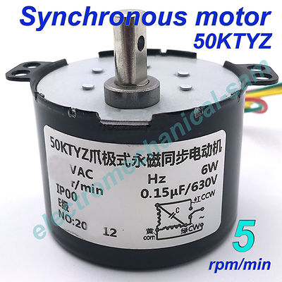 Synchronmotor 50KTYZ AC 220V 240V 50/60Hz 1 2,5 5 bis 100 110 rmp/m CW/CCW 6W