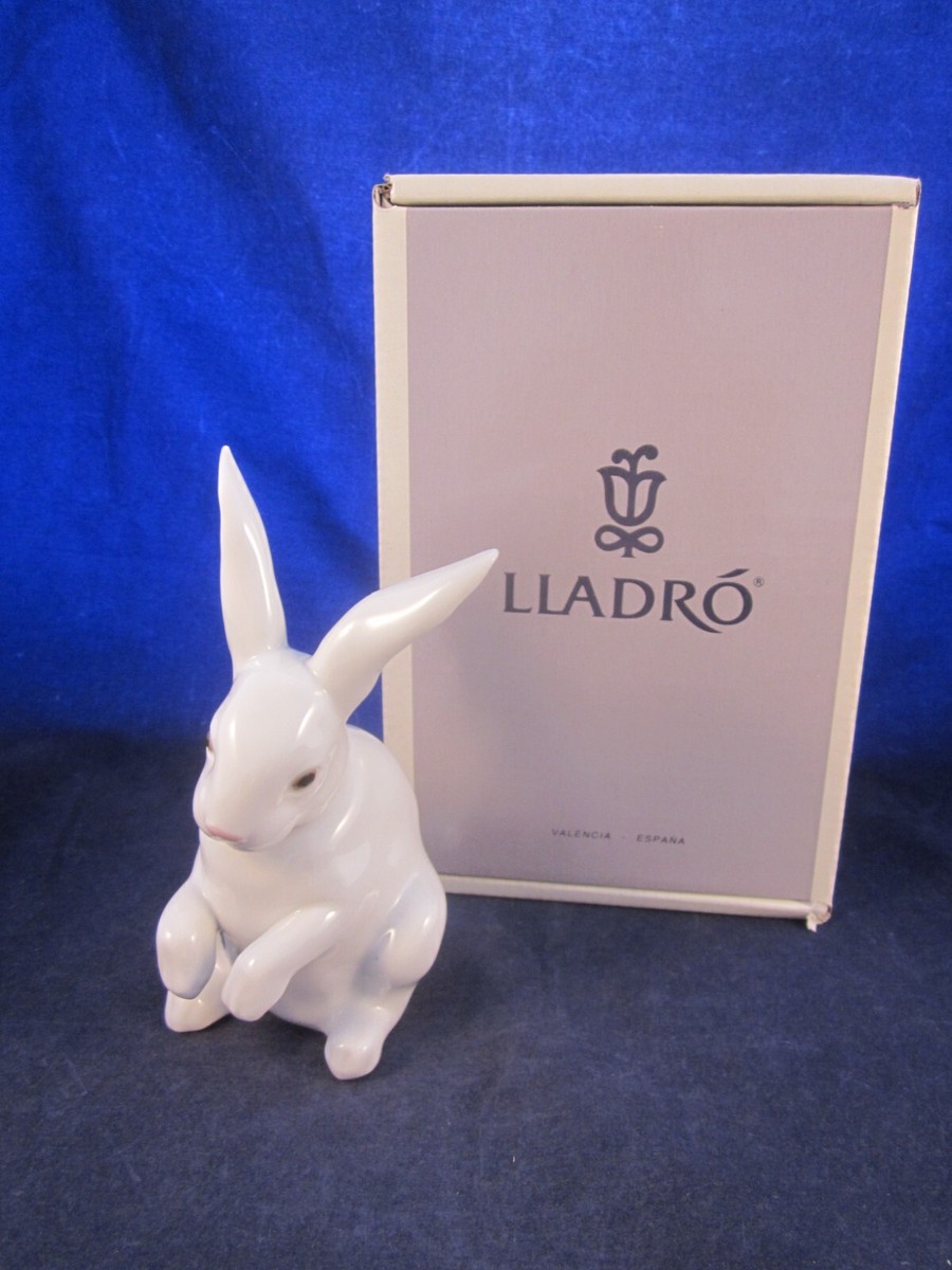 置物 LLADRO LLadro Sitting Bunny Rabbit 5907 White Glossy Porcelain Figurine
