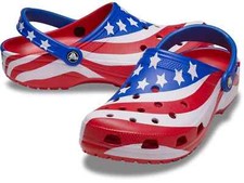 Crocs Unisex Slippers Classic American Flag Clog Patriotic USA Mens 6/ Womens 8