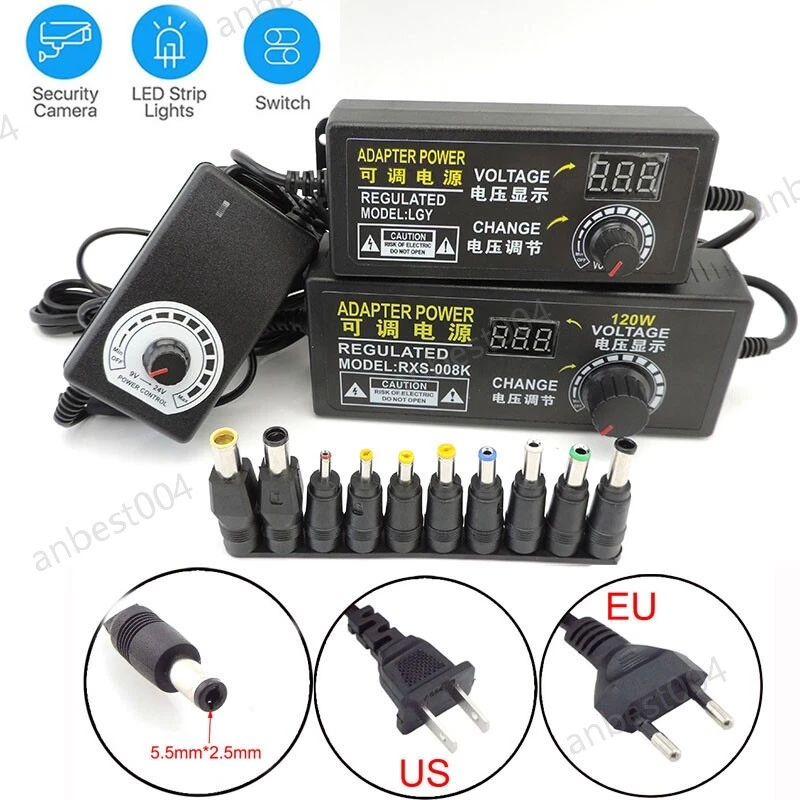 Adjustable Power Adapter AC To DC 3V 12V 5V 6V 8v 18v 24V 9V 24V 10PIN converter - Image 2 of 4