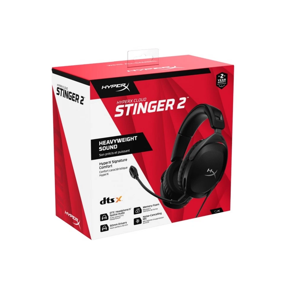 HP Wired Headset HyperX Cloud Stinger 2 Gaming Black With Boom Microphone 2
