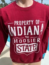 Indiana The Hoosier State Red shirt Sweater Sweatshirt adult size S/M