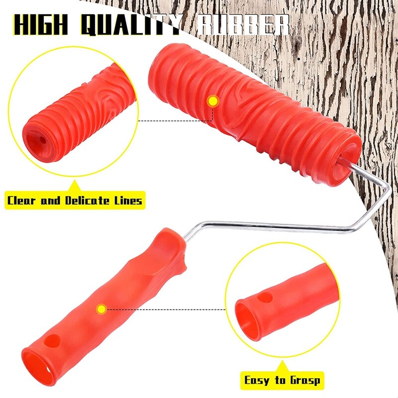 8 Pcs Wood Graining Painting Tool Set, Rubber Empaistic Grain Pattern