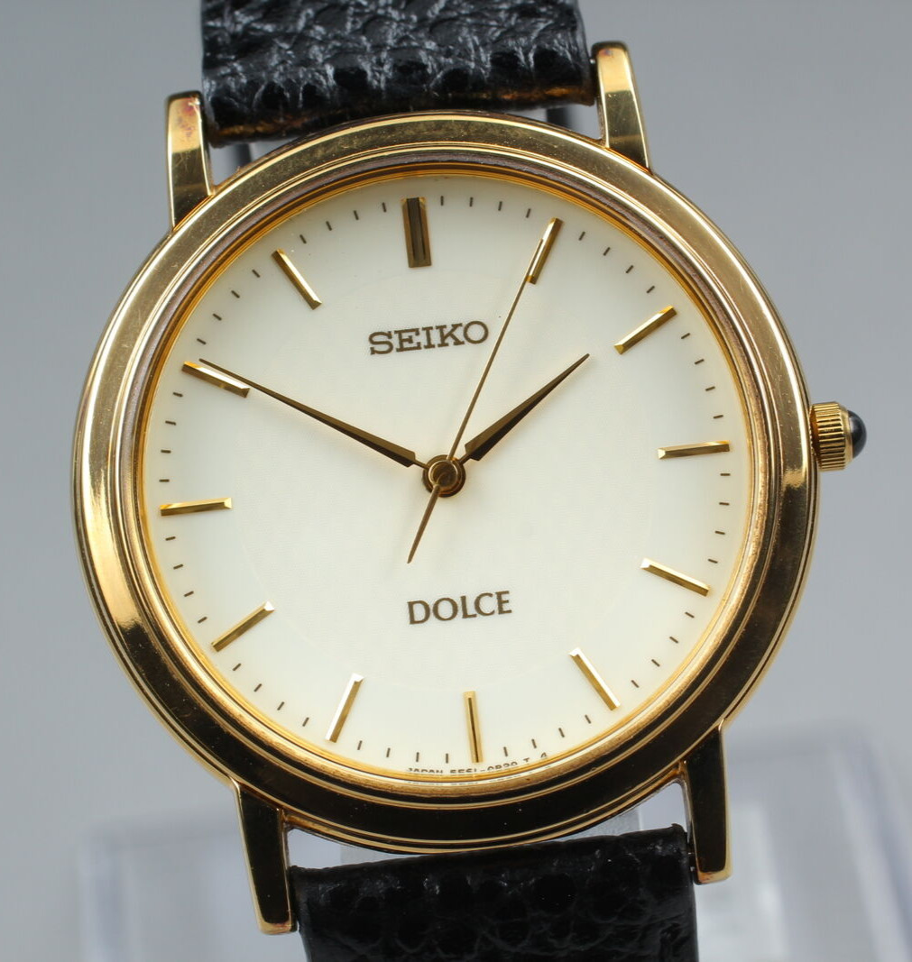 Neuer Gürtel [fast neuwertig] Seiko 5E61-0A80 Dolce Quarz 31 mm Herrenuhr aus...