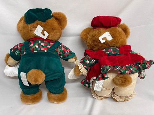 A Teddy Bear Lane Christmas - osos de felpa macho y hembra de 16 pulgadas 1994 Kmart - Imagen 8 de 10