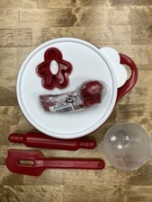 Tupperware Kid's Baking Set Mini 6-piece Set-Red-NEW-SHIPPING INCLUDED
