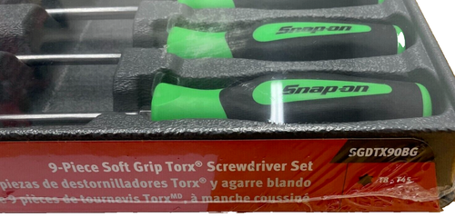 HERRAMIENTAS A PRESIÓN TORX T8 - T45 Juego de destornilladores VERDE Instinct agarre suave SGDTX90B G+ - Imagen 13 de 14