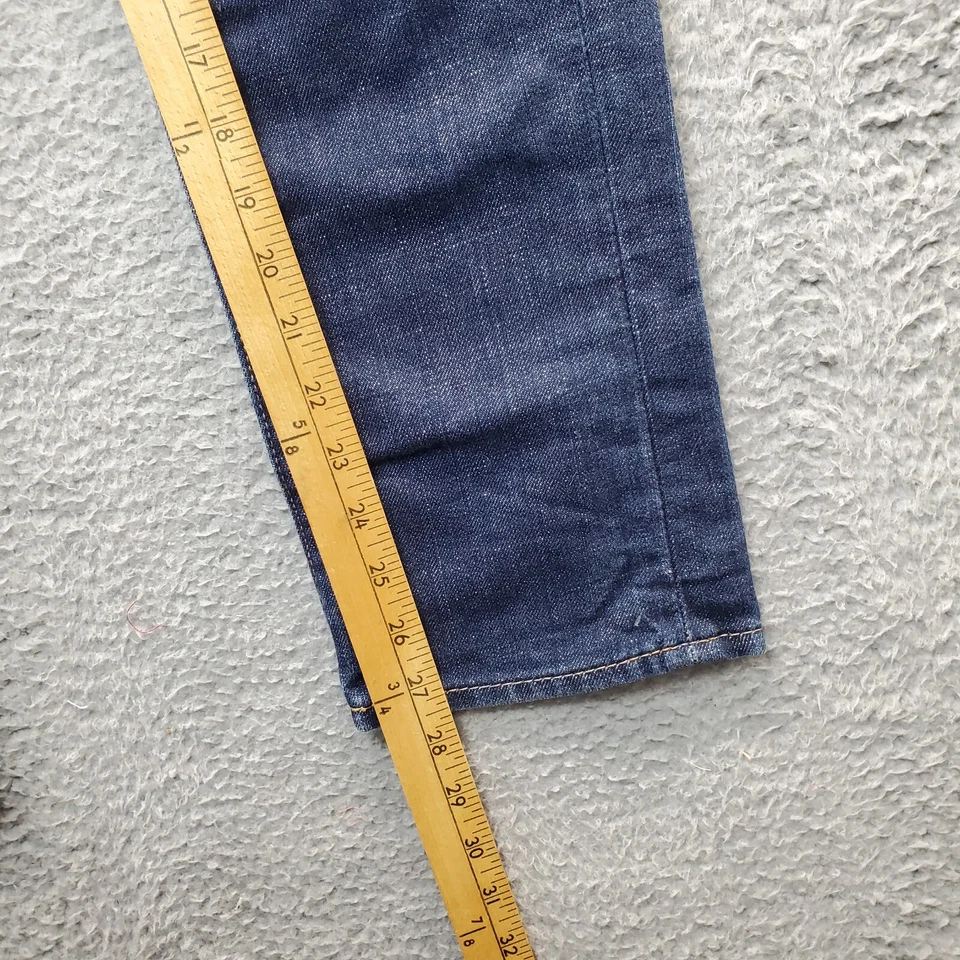 Pantalones de mezclilla The Diva para mujer talla 8 azul elástico tiro medio frente plano pierna recta Foto 4 de 4