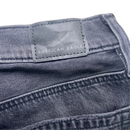American Eagle Mom Jeans Black Distressed Ripped Size 2 Casual - Picture 8 of 12